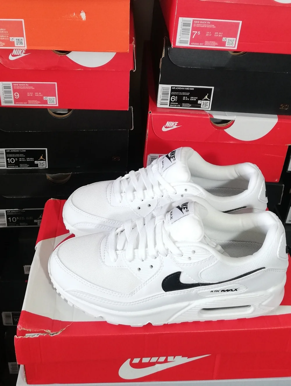 NIKE AIR MAX 90S ESSENTIAL WHITE-BLACK WOMEN US SIZE 9 BRAND NEW IN BOX - Picture 5 of 13